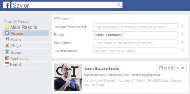 Comment rechercher des personnes sur Facebook par ville