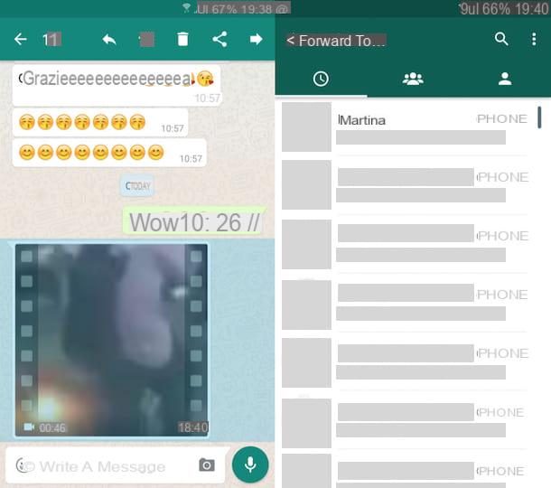 How to forward WhatsApp messages