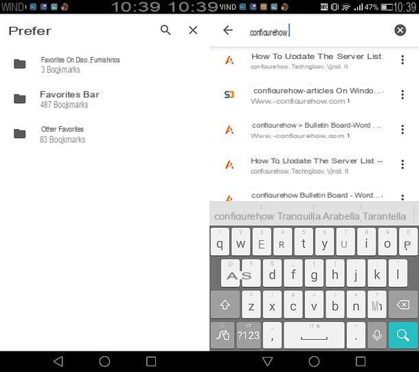 Cómo encontrar favoritos en Android