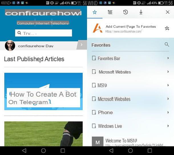 How to find favorites on Android