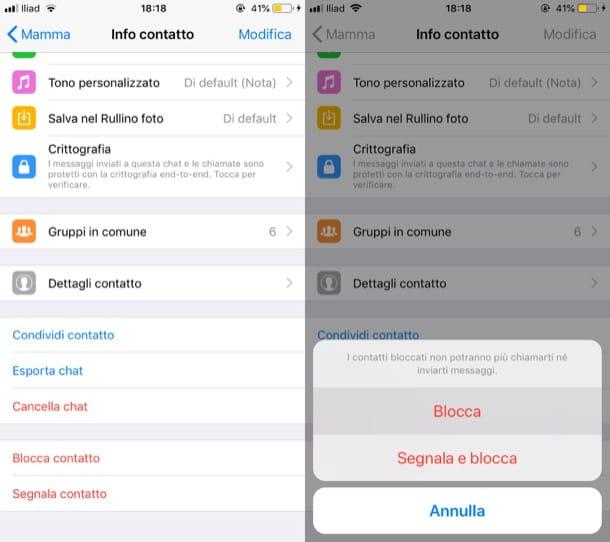 Comment bloquer le contact WhatsApp