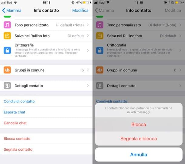 How to block WhatsApp contact