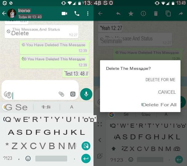 How to delete a message sent on WhatsApp