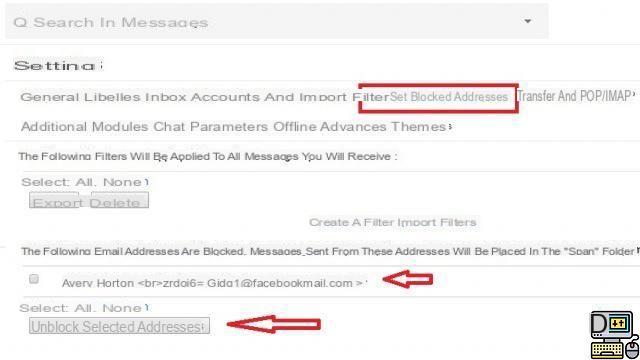 Gmail: how to block (and unblock) an email address