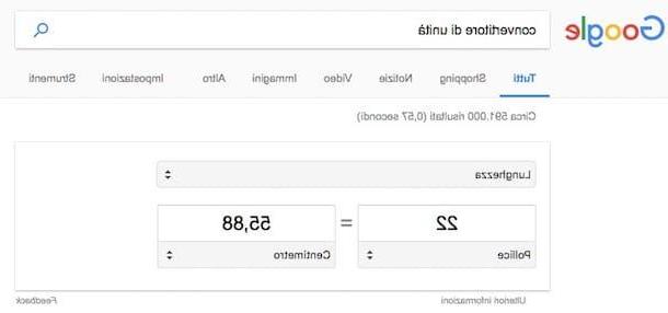 How to convert inches to centimeters