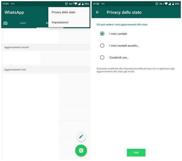Cómo ocultar el estado en WhatsApp