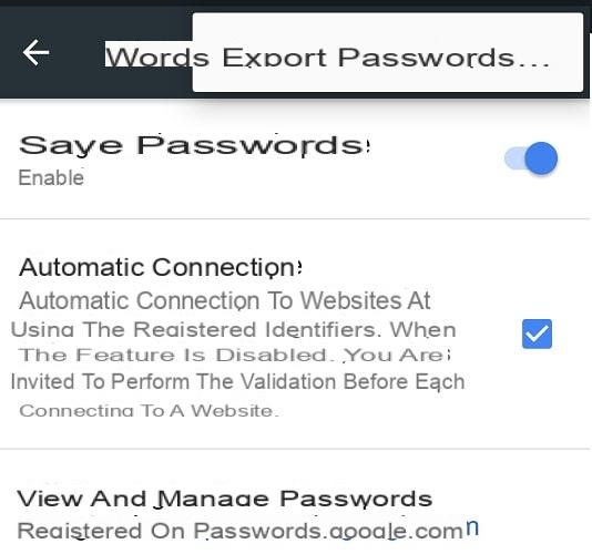 Google Chrome: how to export saved passwords in the browser