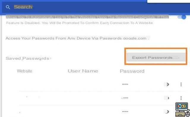 Google Chrome: how to export saved passwords in the browser