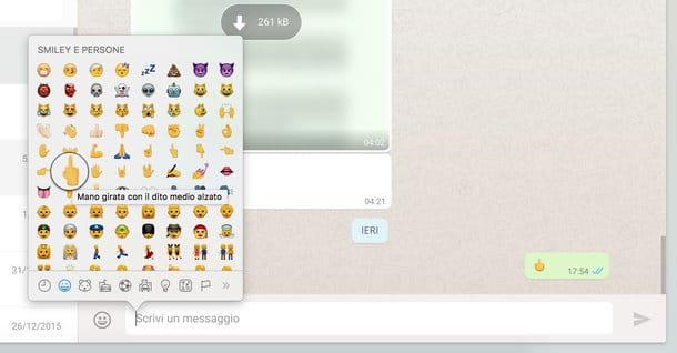 How to have the middle finger on WhatsApp