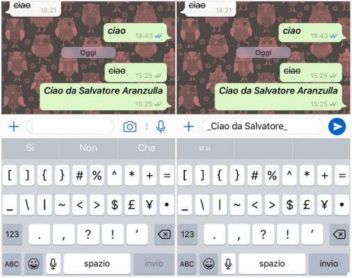 How to write in italics in WhatsApp