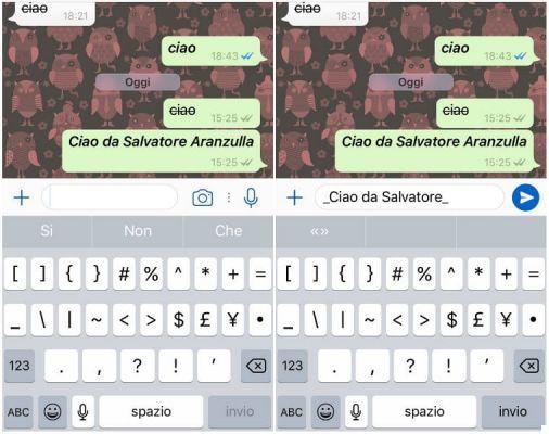 Comment écrire en italique sur WhatsApp