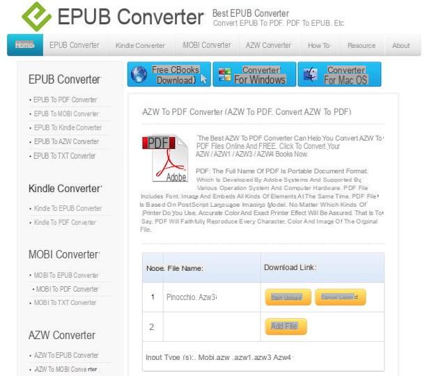 Como converter AZW para PDF