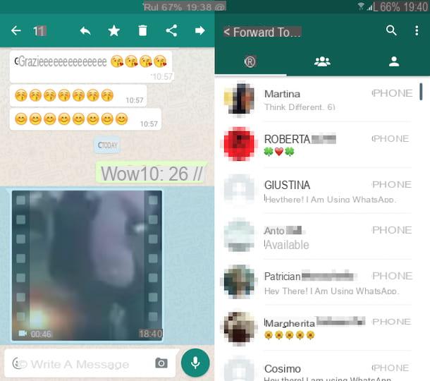 How to forward a video on WhatsApp