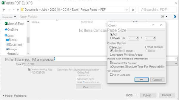 Converter Excel para PDF: Converter tabela ou gráfico