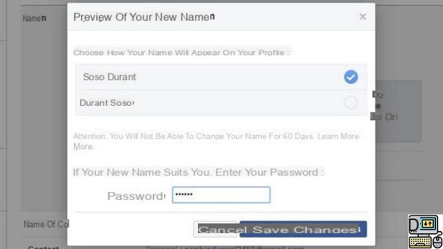 How to change your name on Facebook?