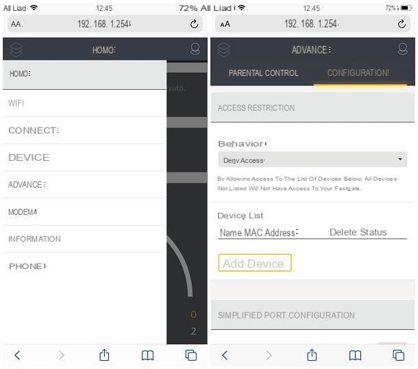 How to enter the Fastweb modem