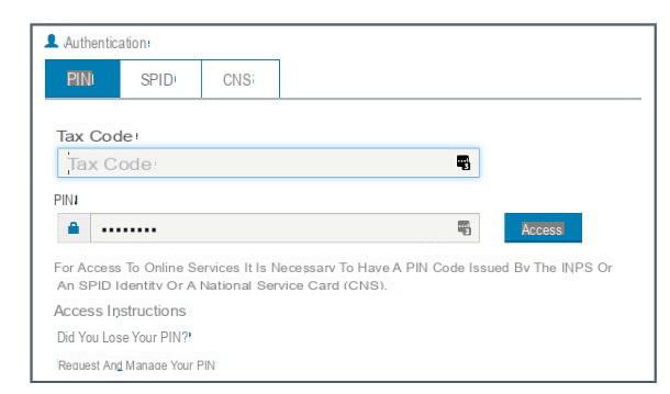 How to enter the INPS site