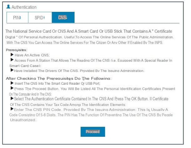 How to enter the INPS site