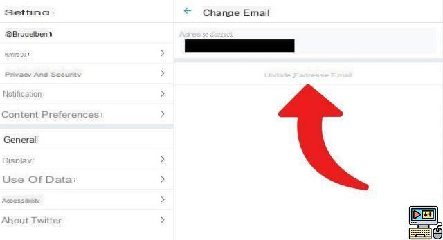 Como alterar o endereço de e-mail da minha conta no Twitter?