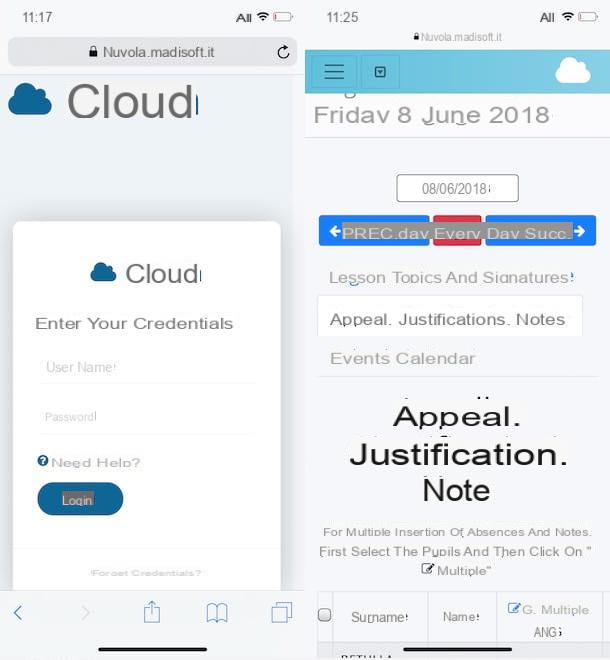 How to access the Nuvola electronic register