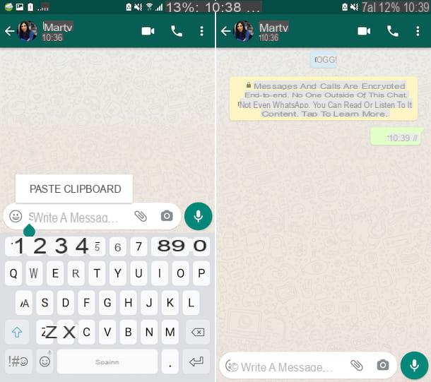 How to send a blank message in WhatsApp