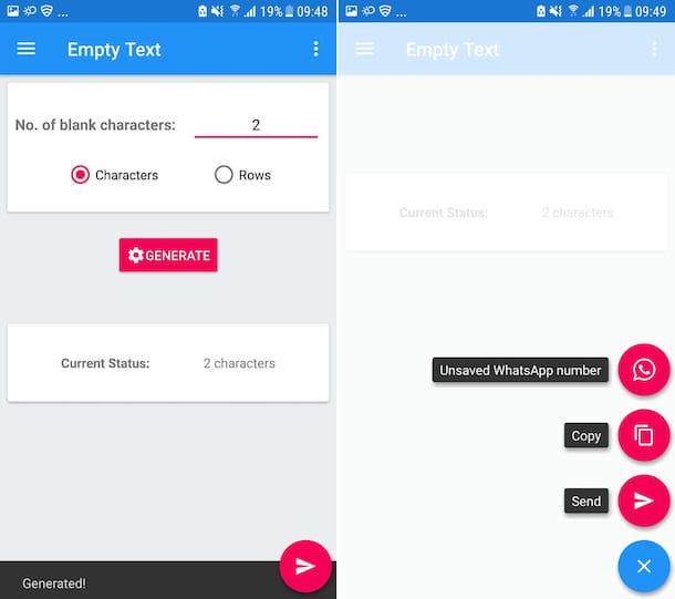 How to send a blank message in WhatsApp