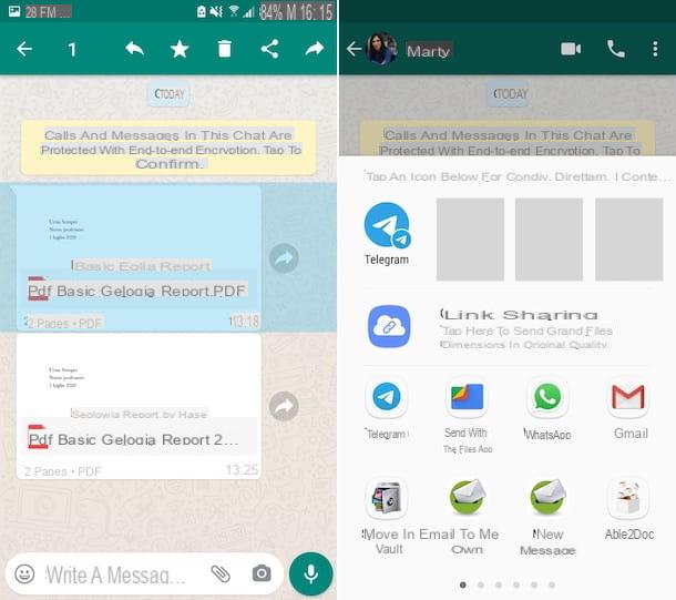 How to send a document from WhatsApp to email