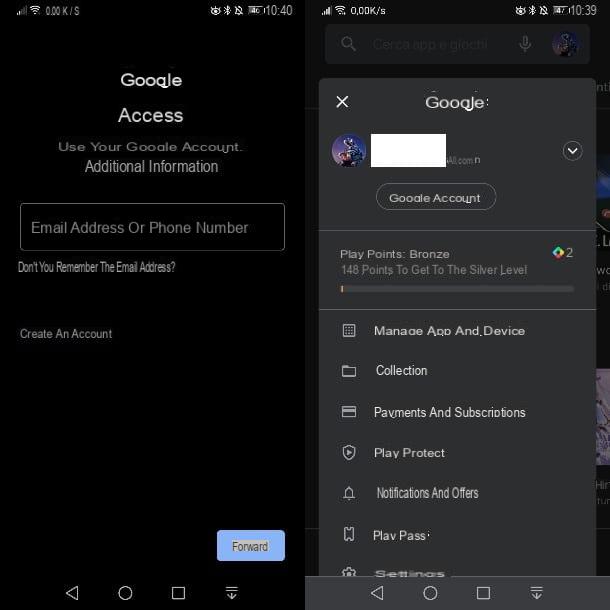 How to access Google account
