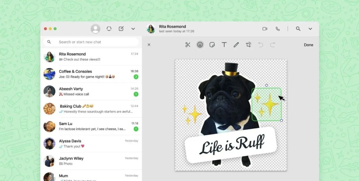 Crear stickers desde cualquier chat en WhatsApp Web