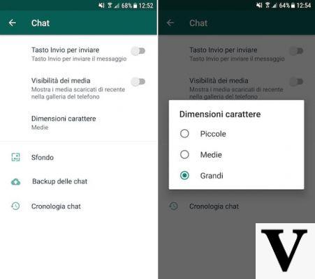 How to change the font size in WhatsApp