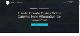 Canva website Powerpoint online to create, view and share presentations and slides