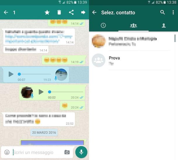 Como encaminhar mensagens de voz do WhatsApp