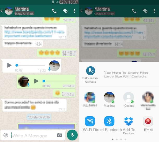 How to forward WhatsApp voice messages