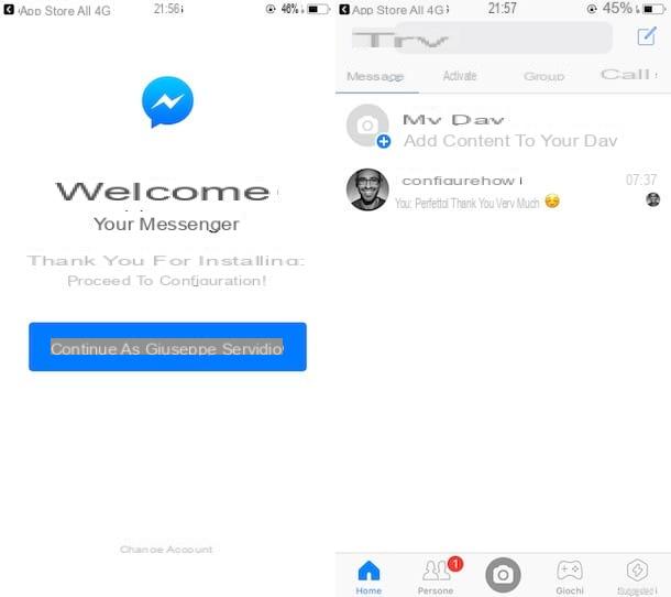 How to enter Messenger without a password