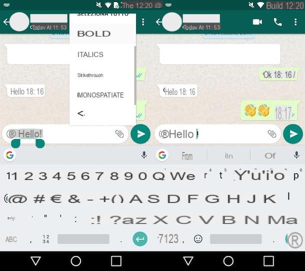 How to change writing on WhatsApp