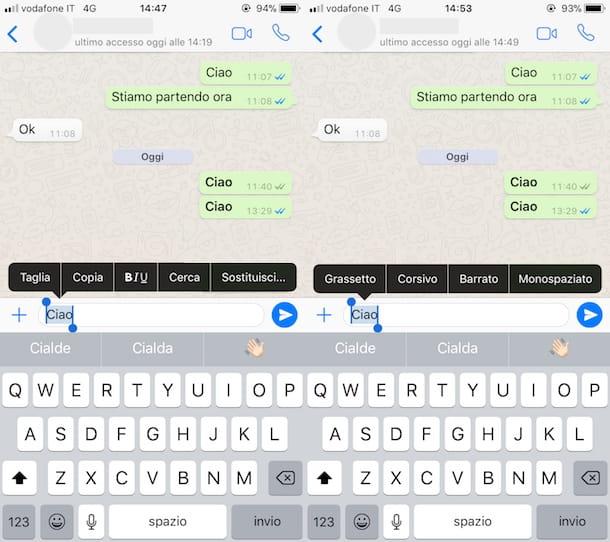 How to change writing on WhatsApp