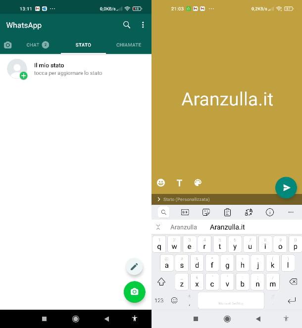 Comment écrire sur le statut WhatsApp