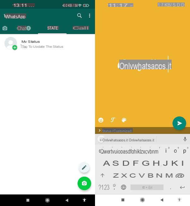 Cómo escribir sobre el estado de WhatsApp