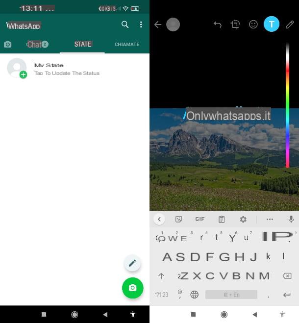 Comment écrire sur le statut WhatsApp