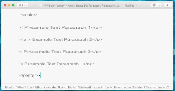 How to center HTML text