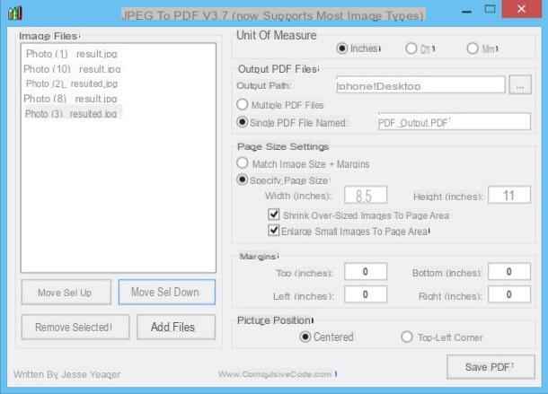 How to convert JPEG to PDF