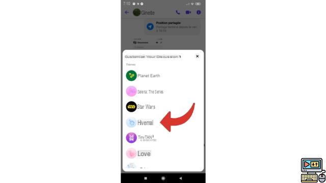 Como mudar o tema das mensagens no Messenger?