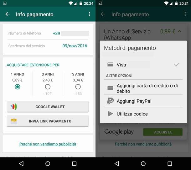 Paiement WhatsApp