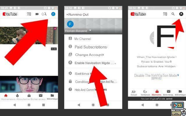 YouTube: how to activate incognito mode