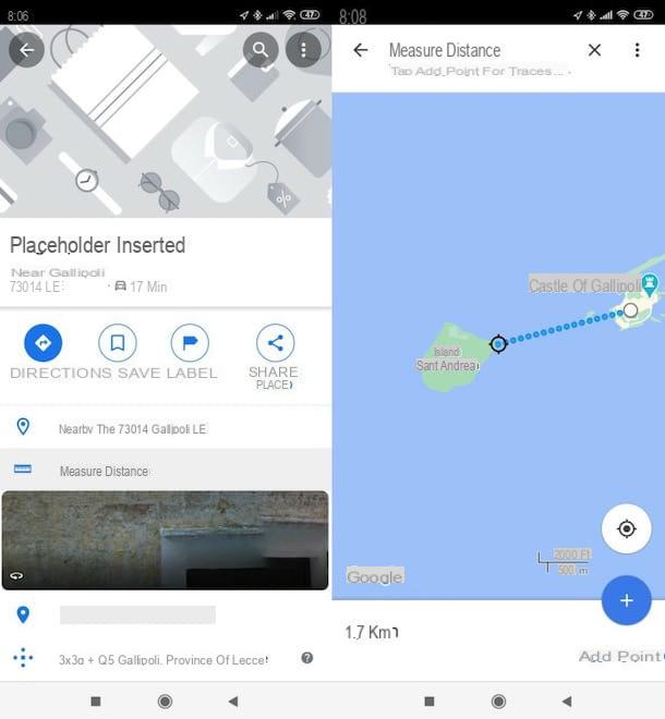 How to find the distance between two points on Google Maps