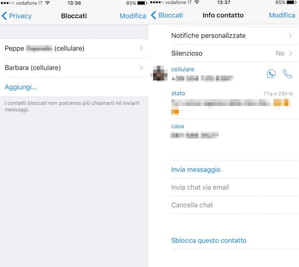 Cómo bloquear el contacto de iPhone de WhatsApp