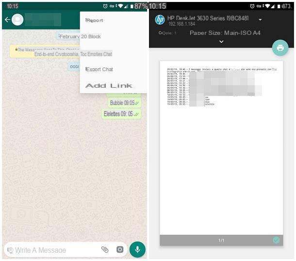 Cómo imprimir mensajes de WhatsApp