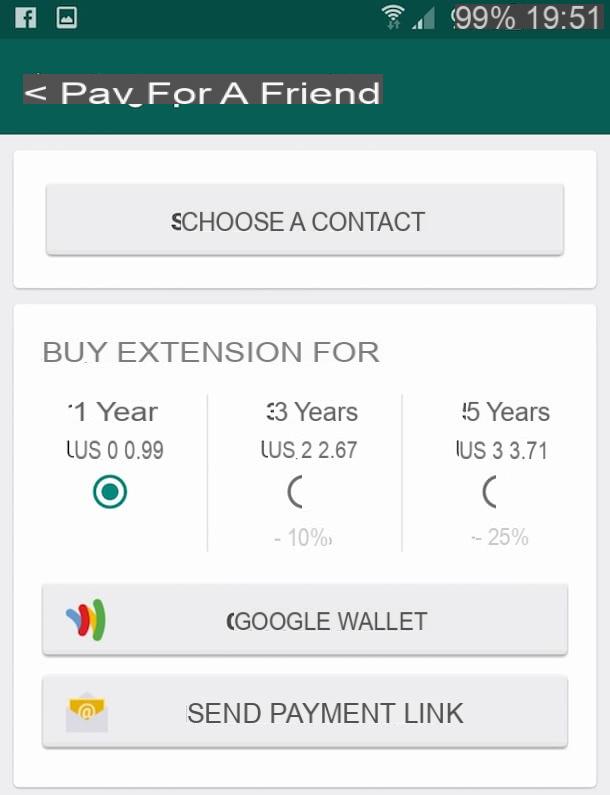 How to pay for WhatsApp with credit