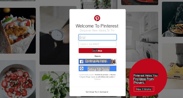 Comment entrer sur Pinterest