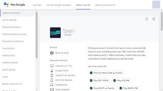 TuneIn-Service How to listen to free music with Google Assistant and Nest